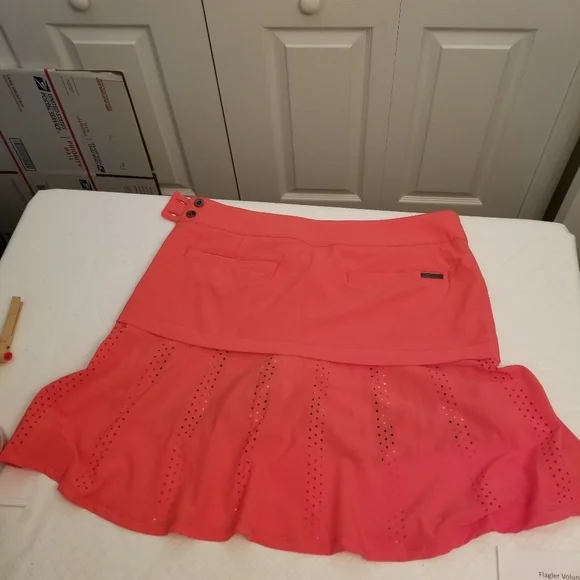 Chase 54 Skort Skirt Women’s Size 6 Orange 33" Waist 4.5" Inseam Shorts - Picture 6 of 9